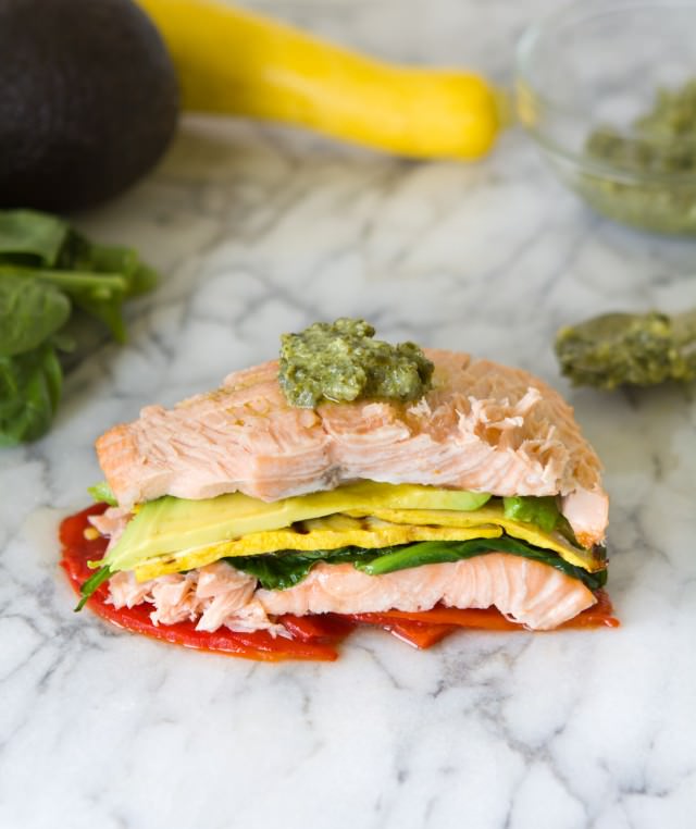 stacked salmon salad