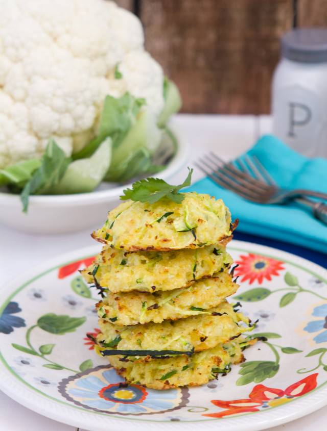 zucchini and cauliflower cheese pancakes