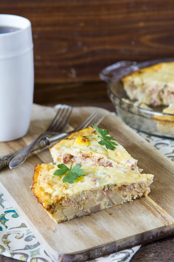crustless potato bacon quiche