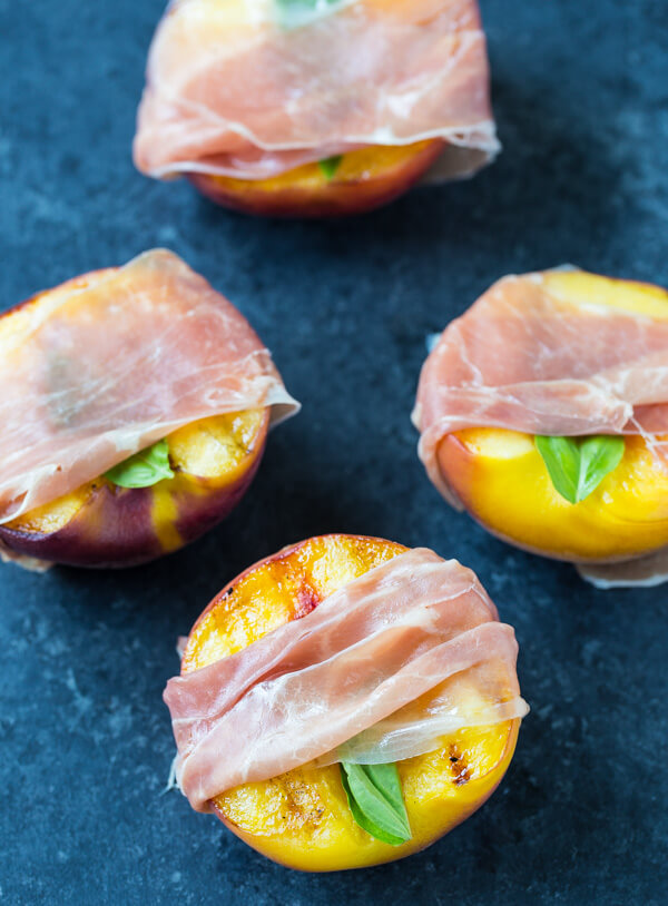 grilled peaches with prosciutto